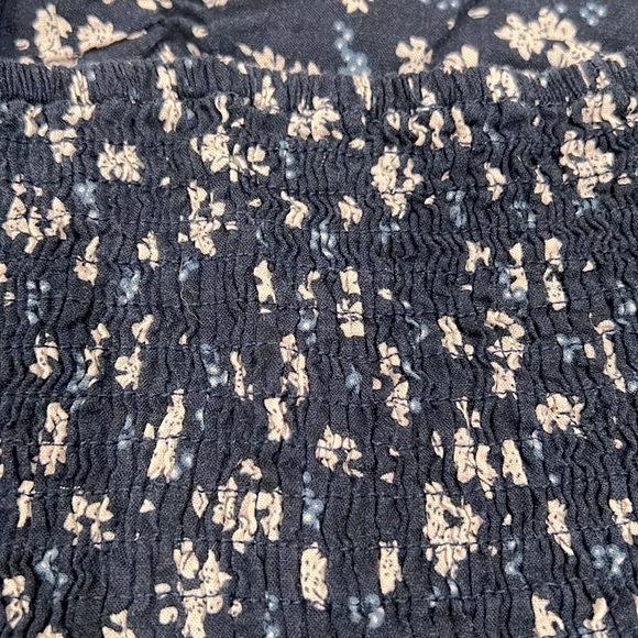 Flattering Cute Navy Blue with Floral Print and Spaghetti Adjustable Straps - Picture 4 of 8